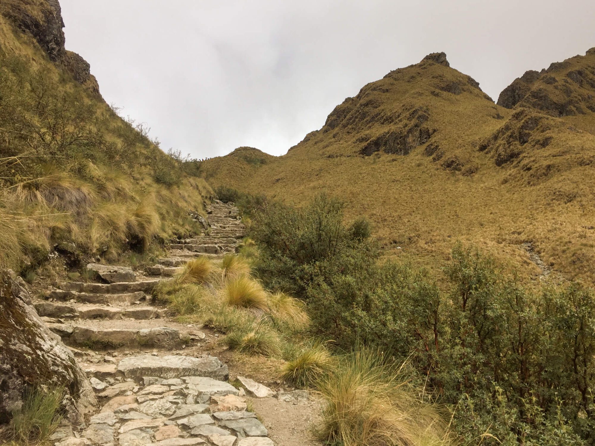 Approaching dead woman's pass on the inka trail