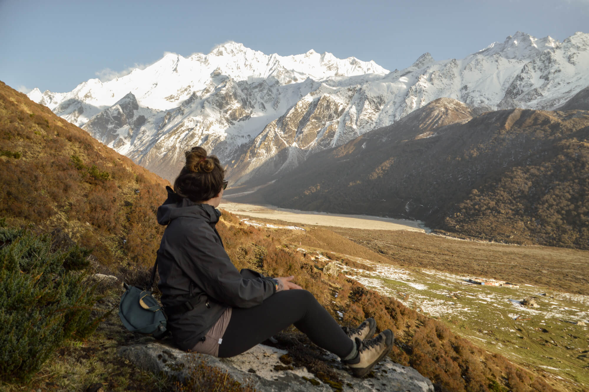 Hiker on the Langtang Trek in Nepal