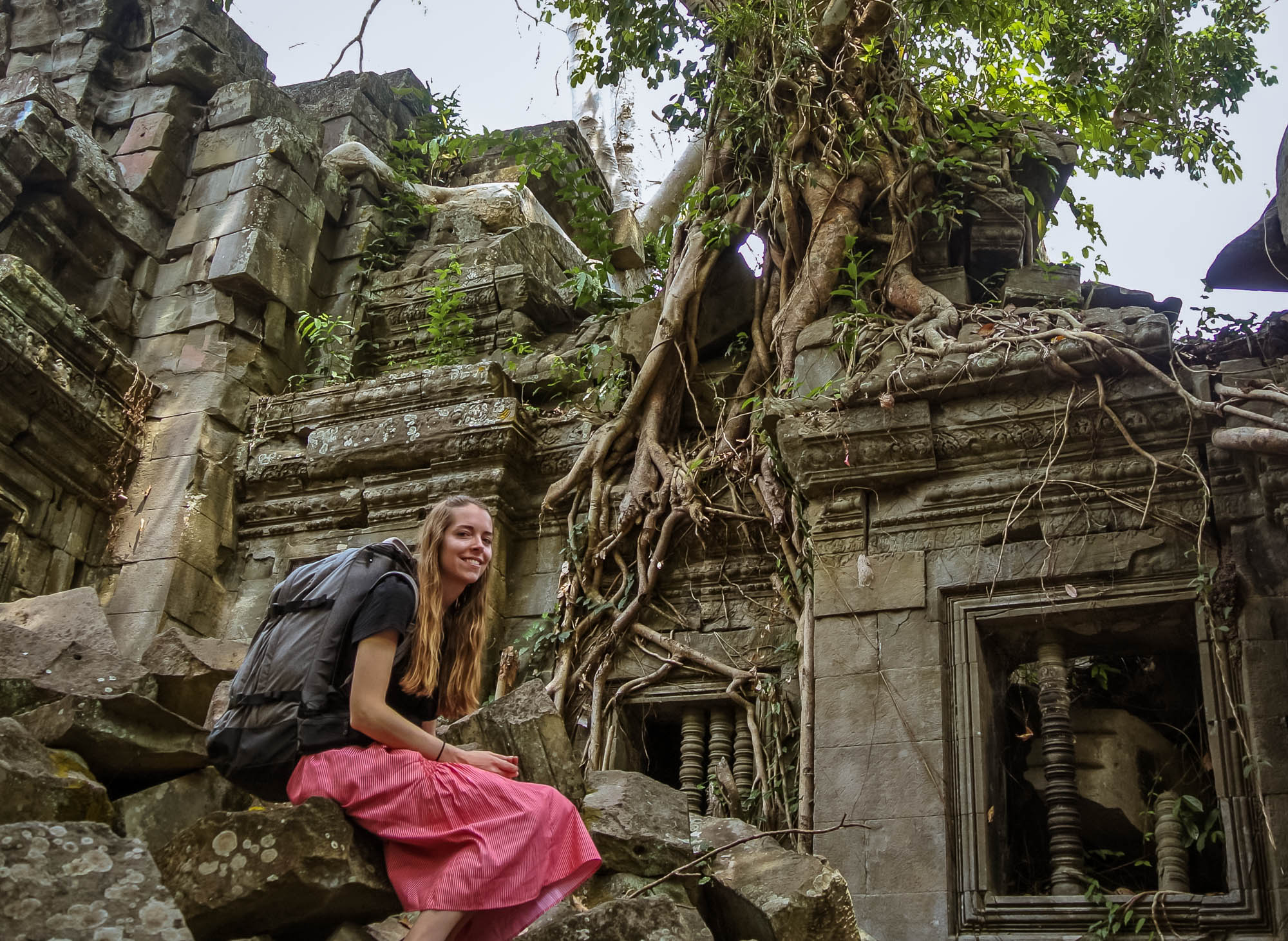 Girl Sits at Banteay Ampil