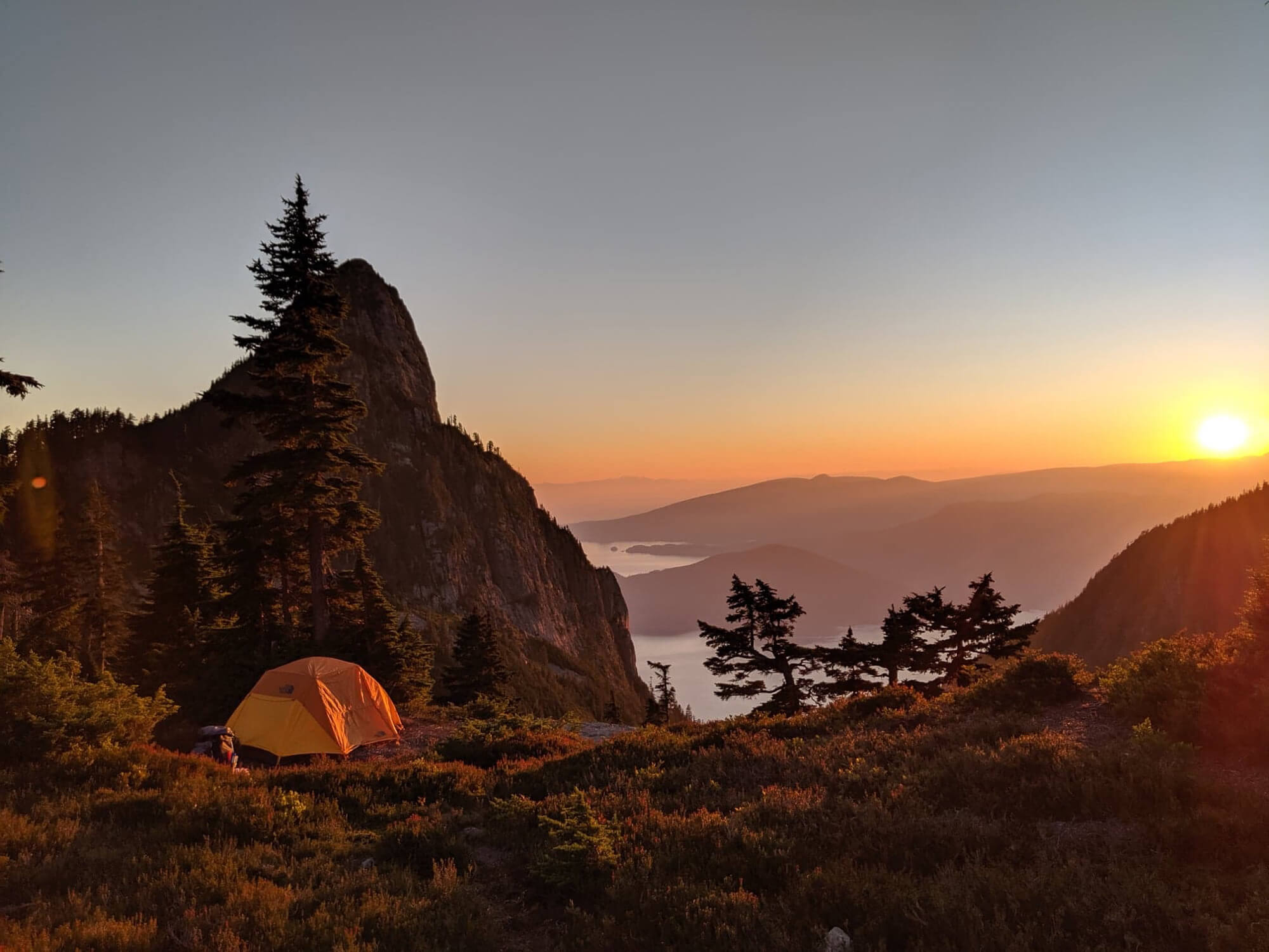 View from the campsite at magnesia meadows on the Howe Sound Crest Trail