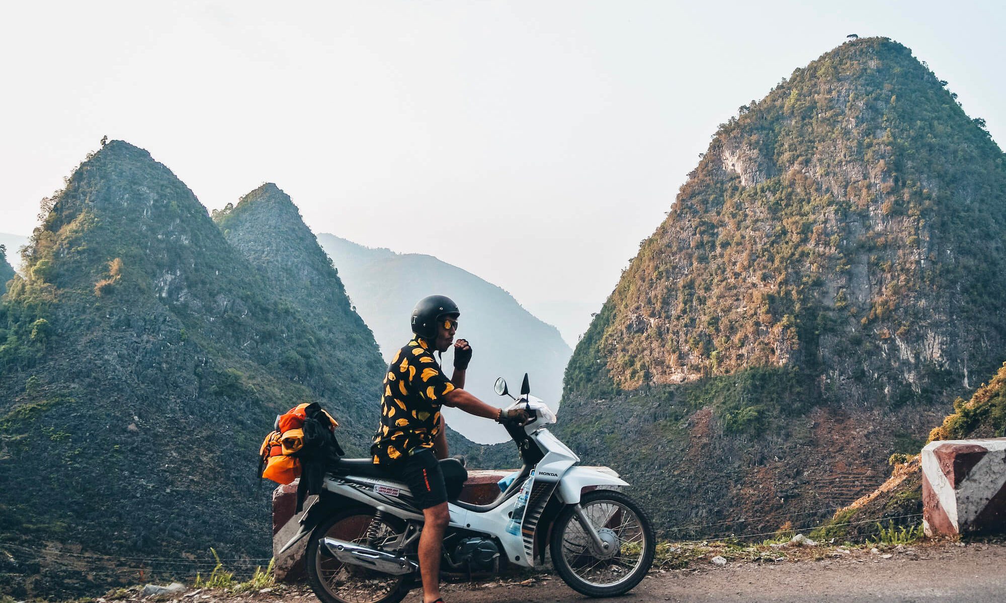 Man Motorbiking the Ha Giang Loop