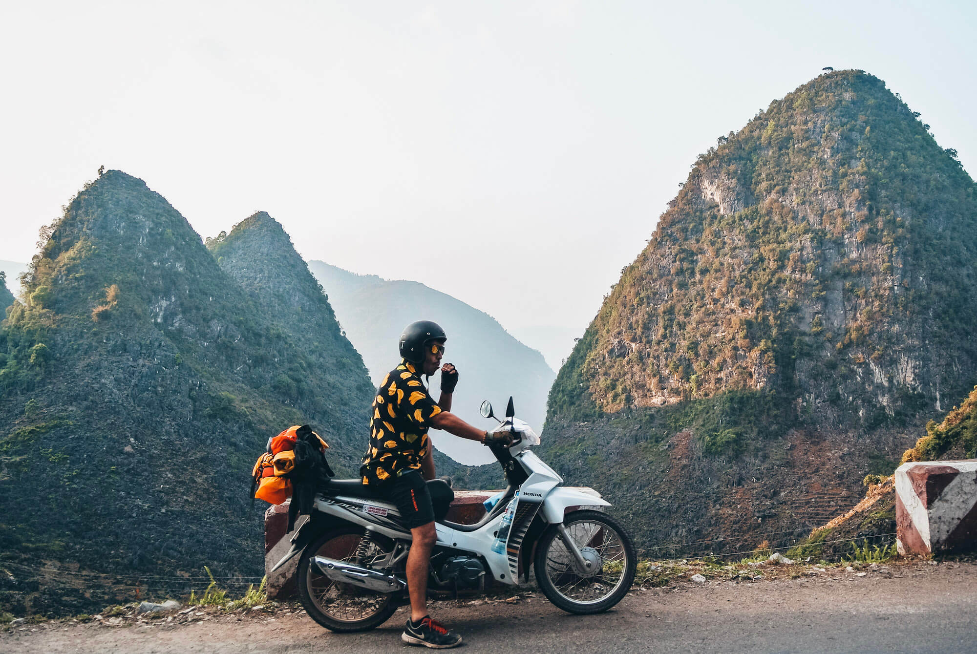 Man Motorbiking the Ha Giang Loop