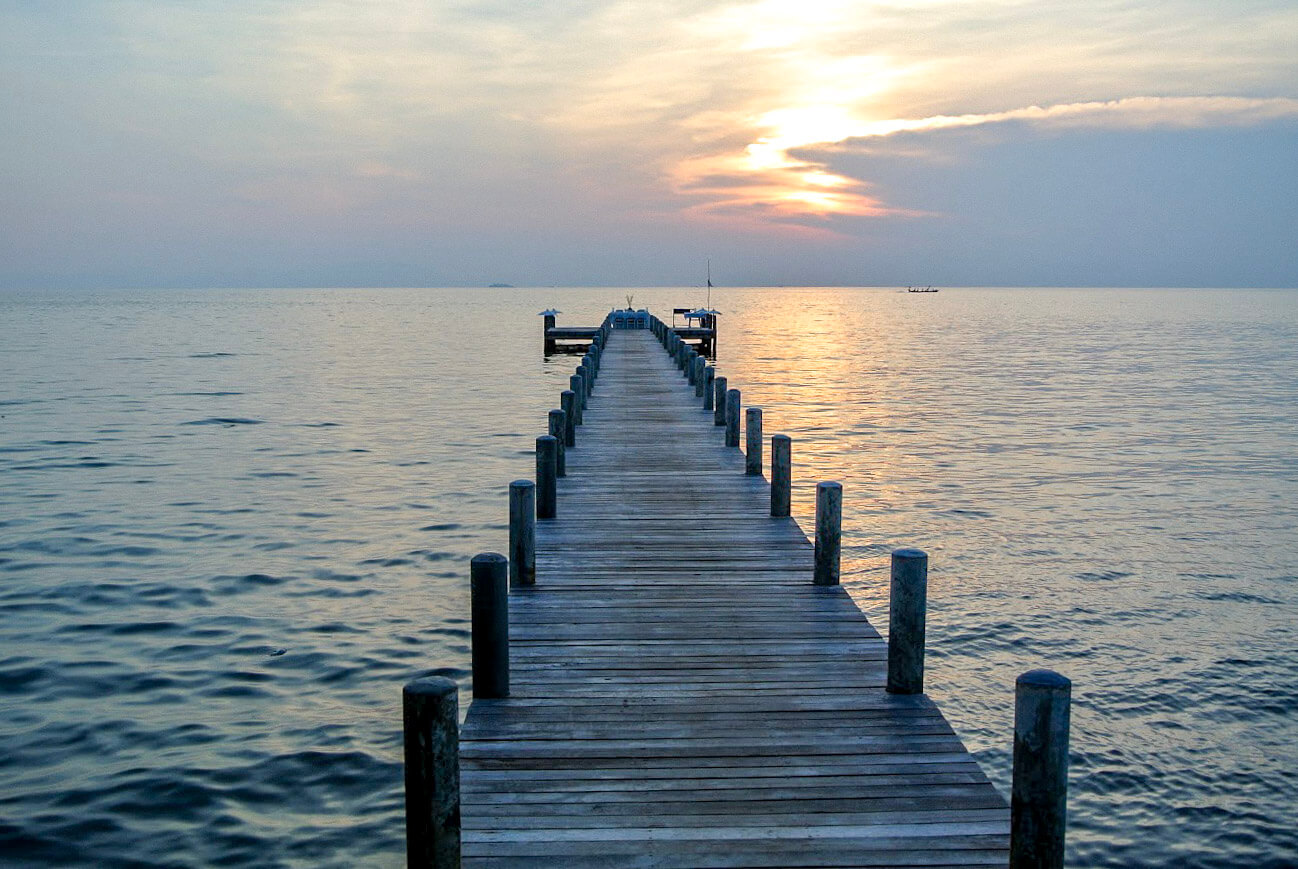 Sunset dock at Kep Sailing Club