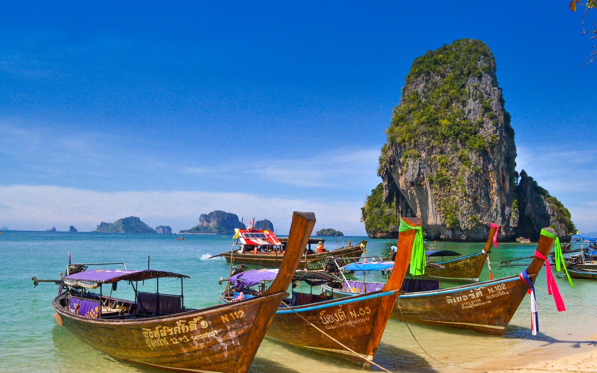 Boats on the beach in Thailand