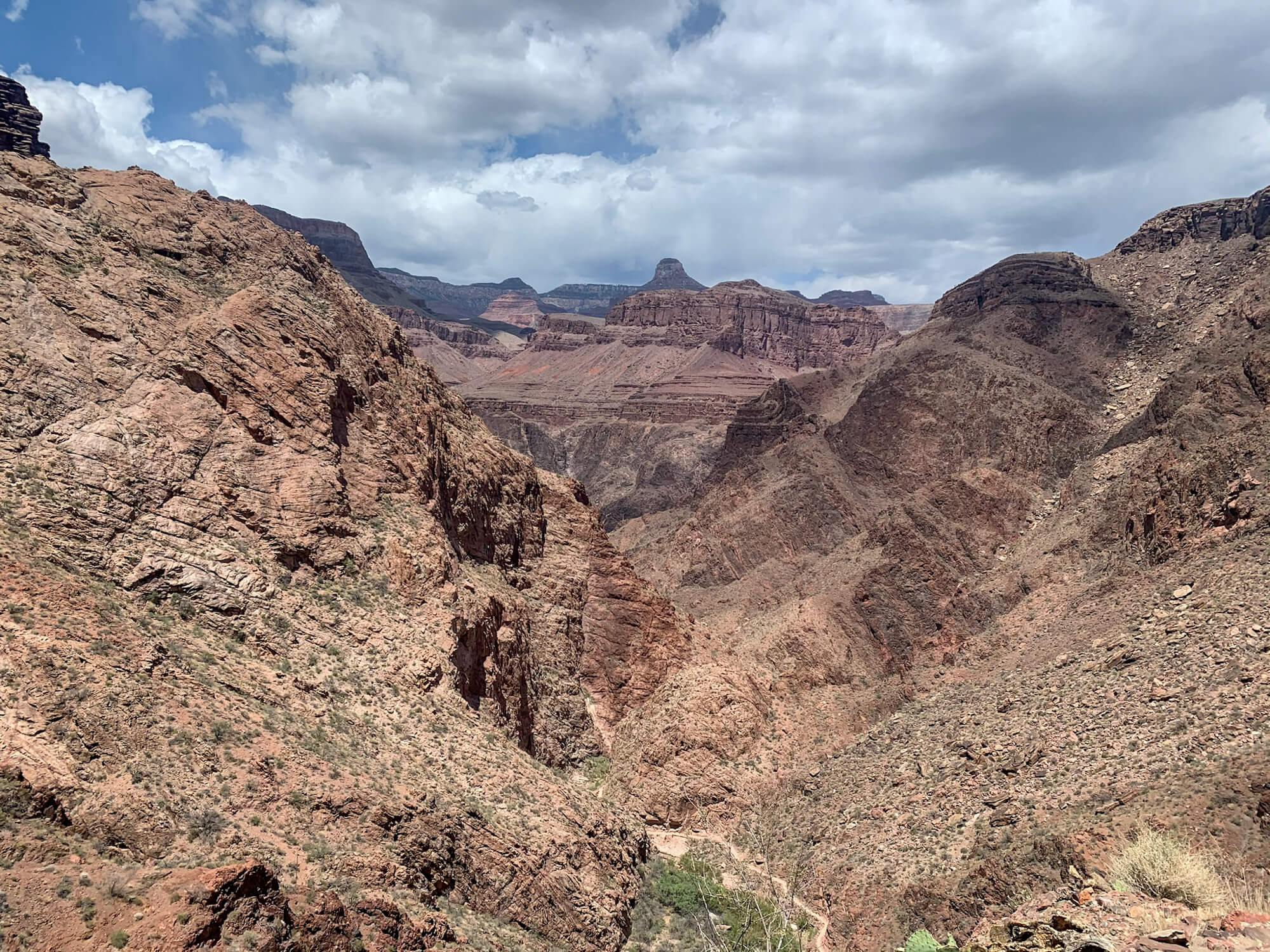 View down Bright Angel Trail to Indian Garden