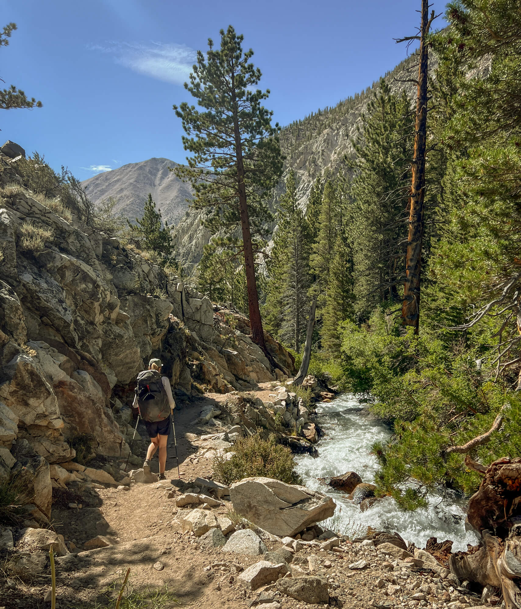 Descending the Big Pine North Fork Creek Trail